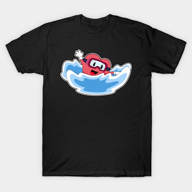 Heart Swimming Waves T-Shirt by Markus Schnabel